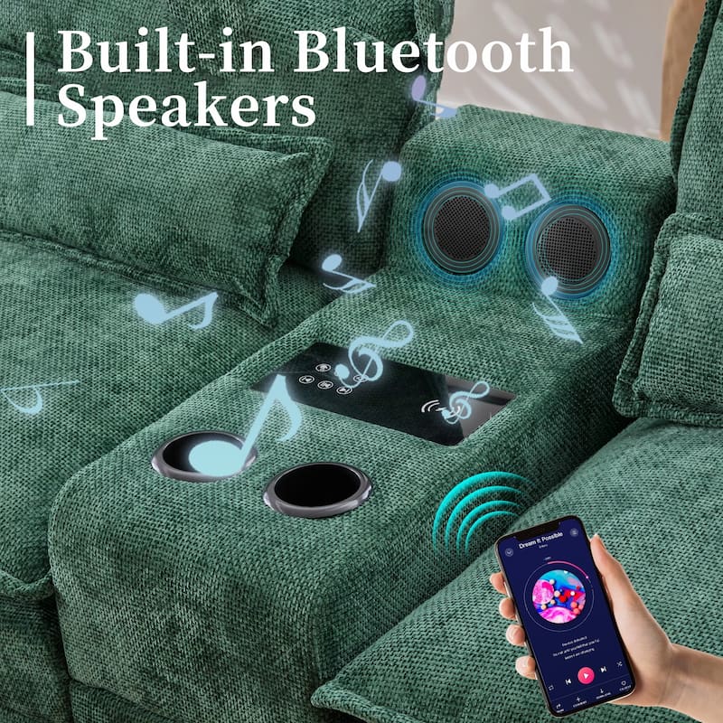 6-seat Chenille Upholstered Modern U-shaped Sectional Multifunctional Sofa with 2 Cup Holders,Pull-out Storage Space