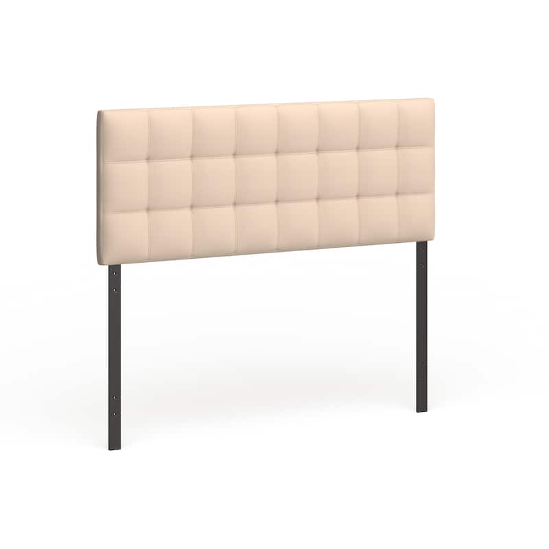Lily Queen-size Tufted Linen Headboard - Ivory