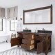 preview thumbnail 11 of 12, Aberdeen Double Sink Countertop Vanity with Large Barn Mirror &Faucet