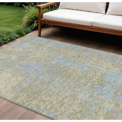HomeRoots Abstract Transitional Rectangle Outdoor Rug