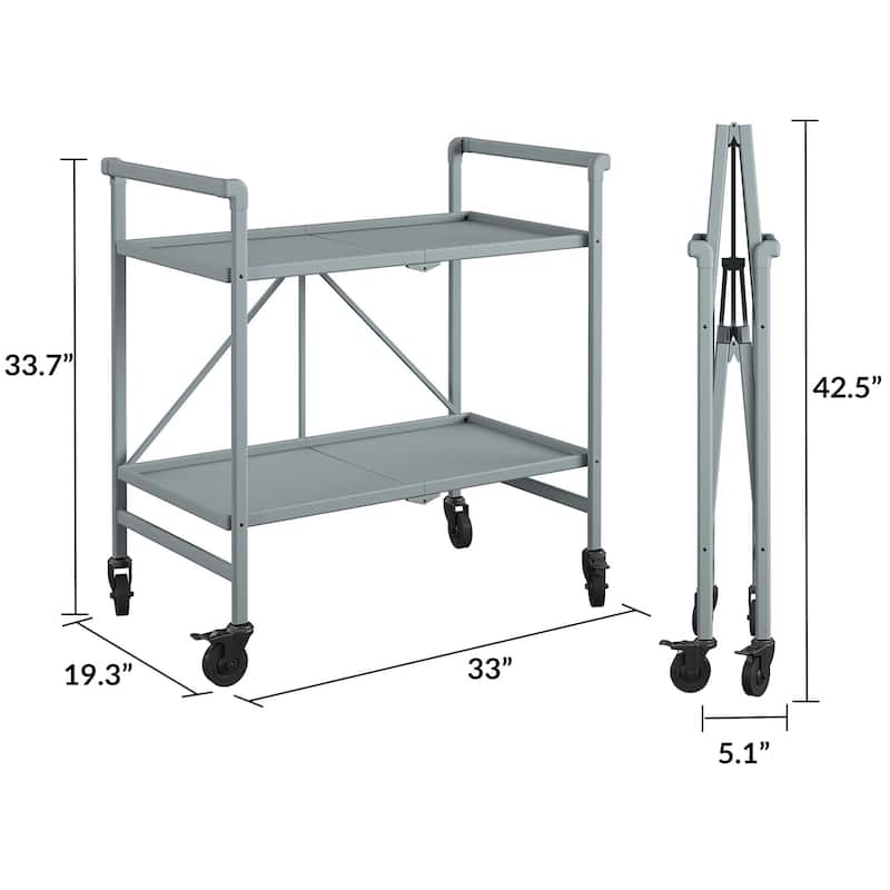 COSCO Outdoor and Indoor Folding Serving Cart with Wheels
