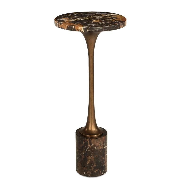 Uttermost Karnes Dark Marble Drink Table - 10.00" W x 23.00" H x 10.00" D