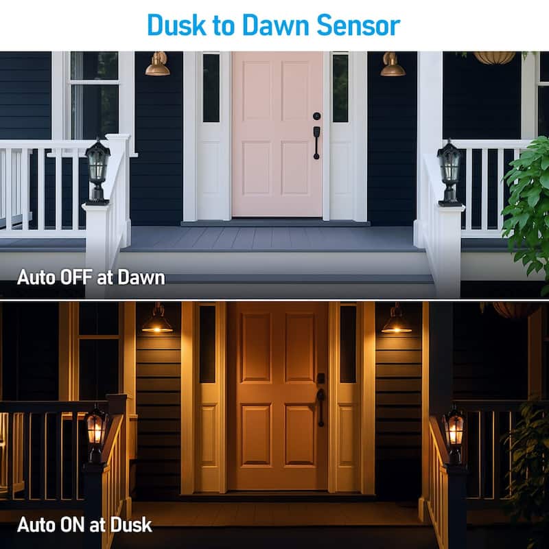 Dusk to Dawn Outdoor Post Lantern, Water Ripple Glass Post Light - 2PACK