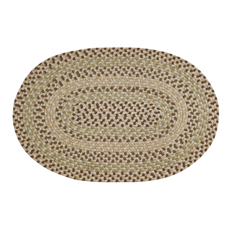Better Trends Woodbridge Braid 100% Wool Stain Resistant, Double Sided Reversible Oval Indoor Area Utility Rug