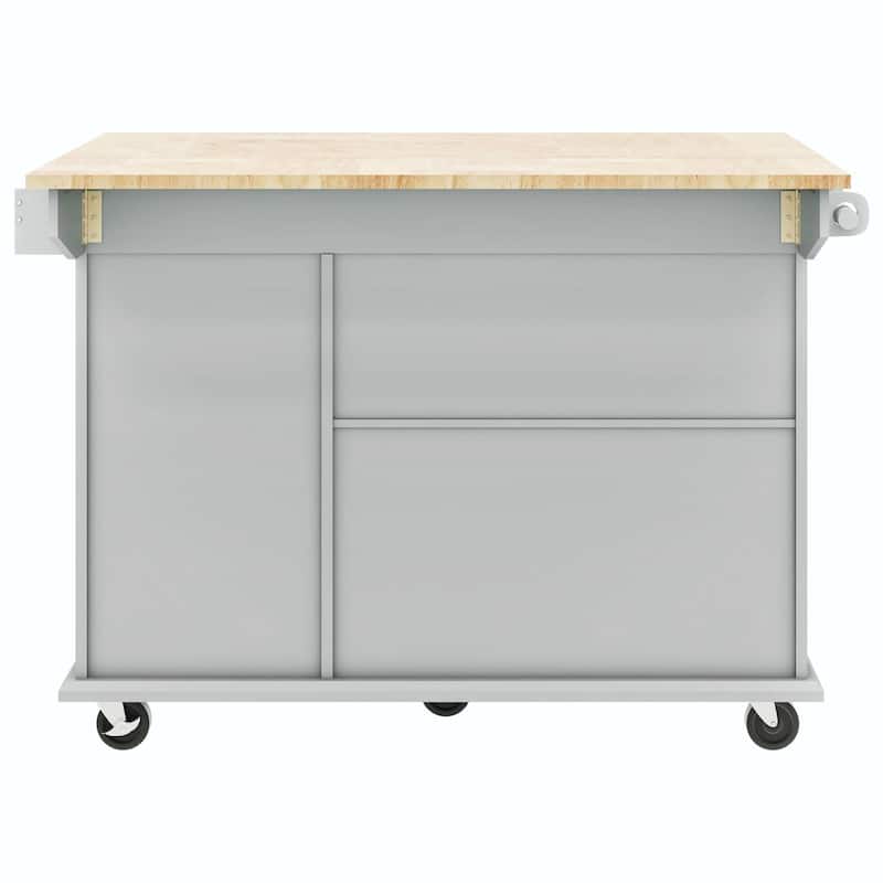 Rolling Kitchen Cart with Drop Leaf, Storage Rack, and 3-Tier Cabinet Organizer
