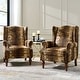 preview thumbnail 3 of 19, Ivan Traditional Animal Pattern Armchair with Nailhead Trim Set of 2 by HULALA HOME Tiger