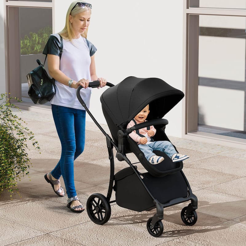 Babyjoy 2 in 1 Baby Stroller Folding High Landscape Pushchair with - See Details