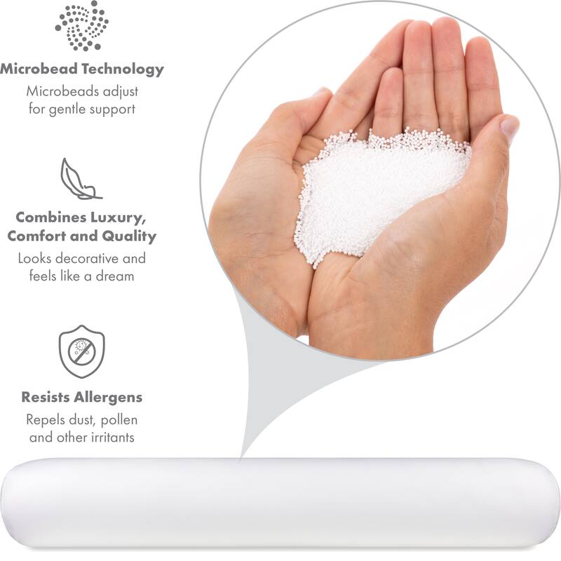 Straight Body Pillow, Premium Microbead,Side Sleeping / Pregnant Women