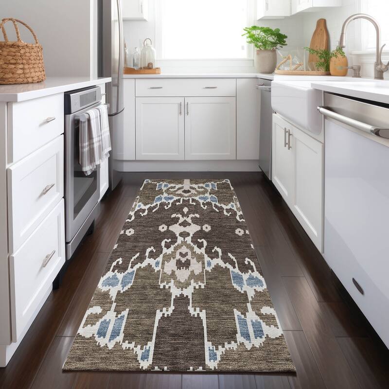 Machine Washable Indoor/ Outdoor Chantille Boho Global Rug