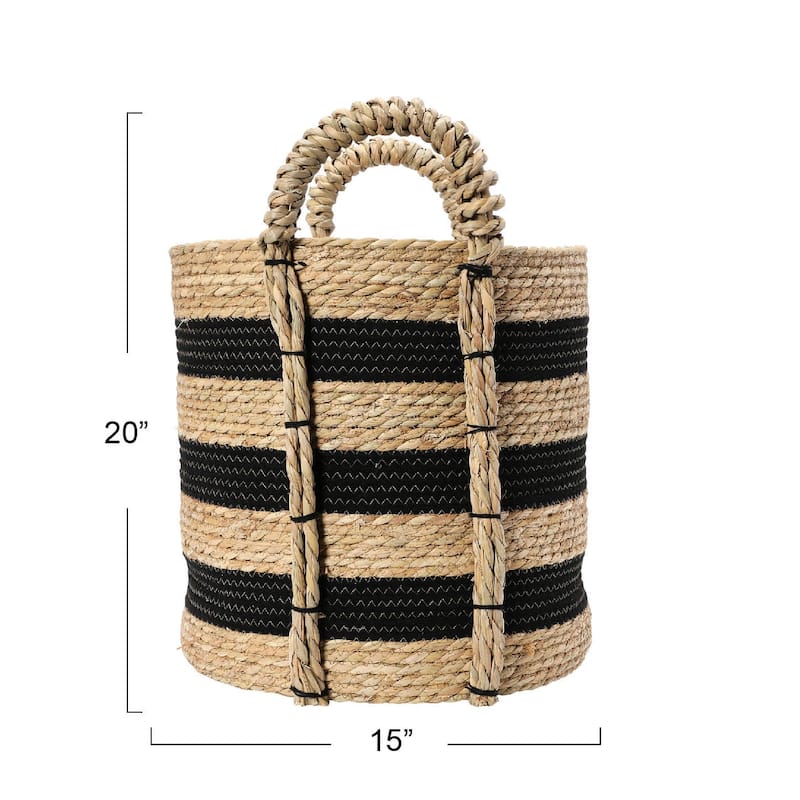 Household Essentials Decorative Terra Braid Grass Storage Basket