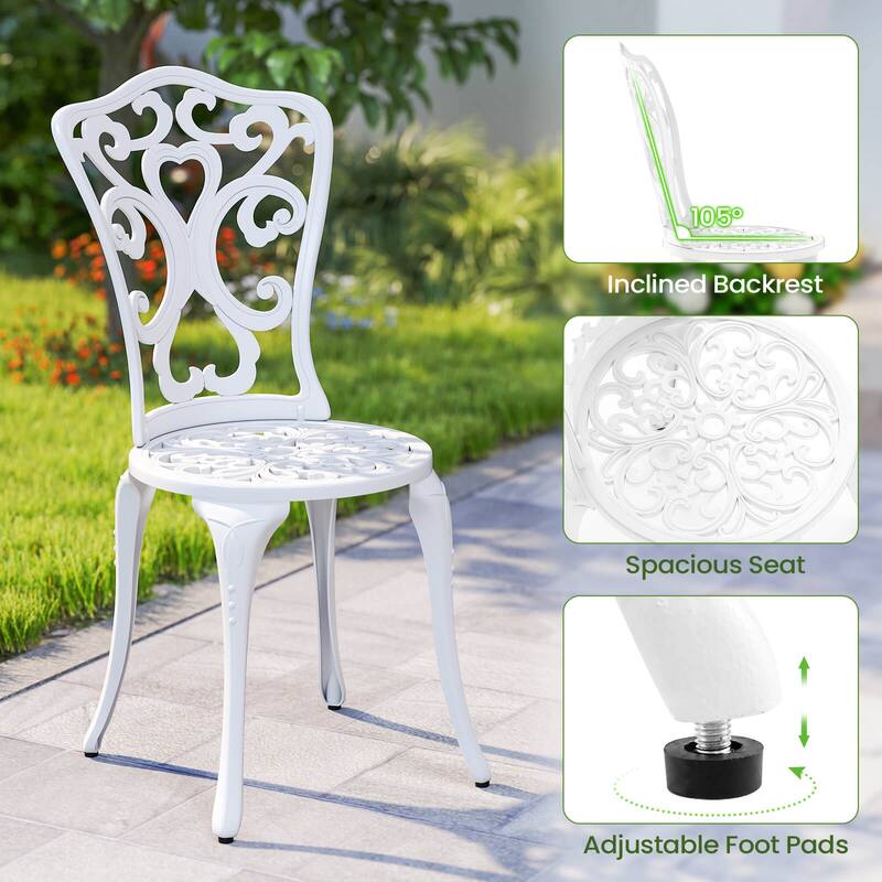 Costway 3 PCS Patio Bistro Set with Umbrella Holes Outdoor Bistro Set - See Details