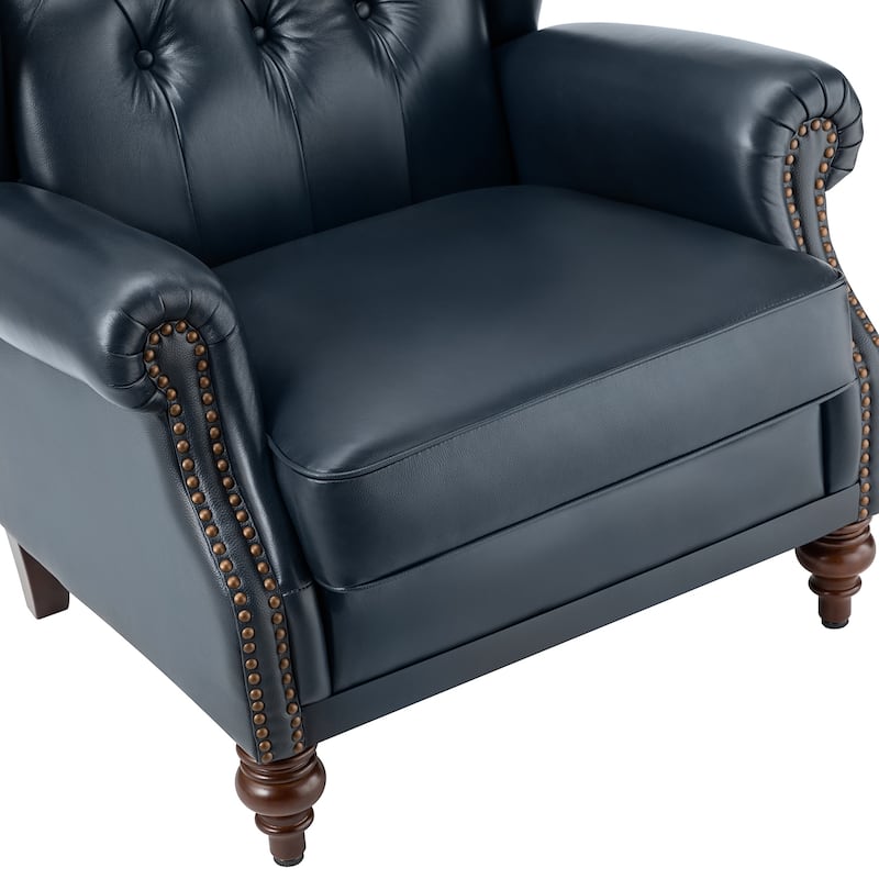 Alex Classic Leather Armchair with Nailhead Trim by HULALA HOME