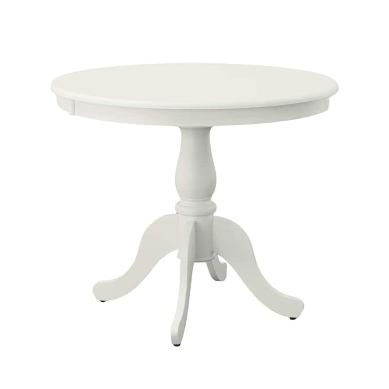 Round Wooden Pedestal Dining Table - 36" - White