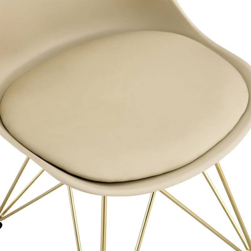 Modern Dining Chairs with Plastic Seat and Metal Legs (Set of 4)
