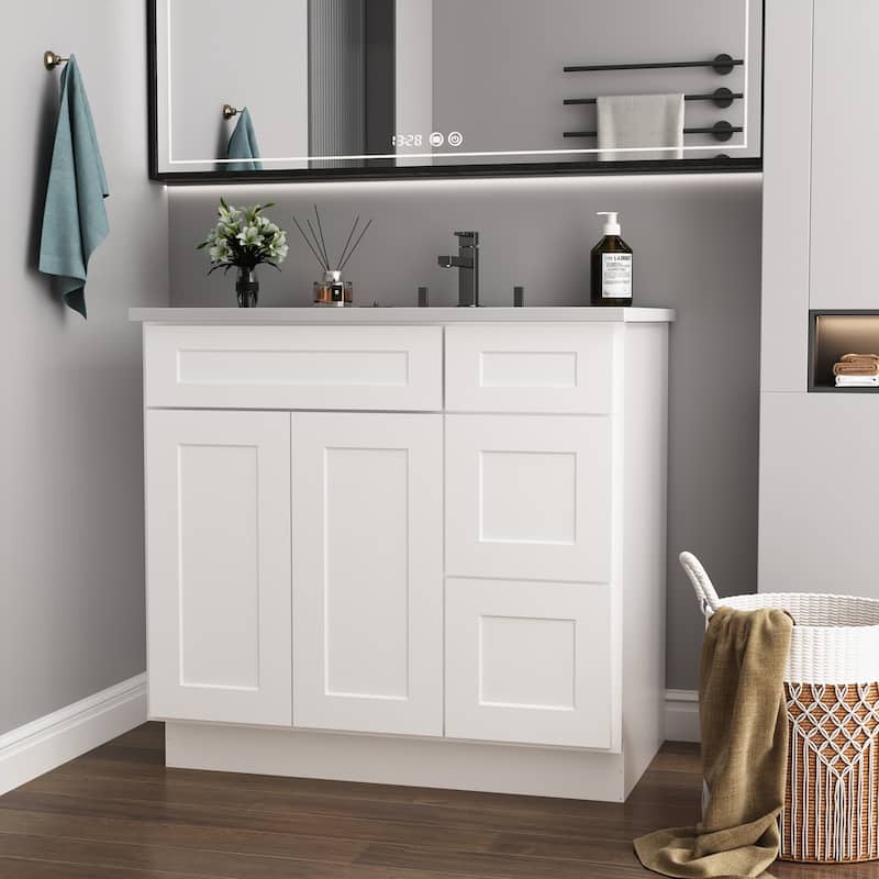 New Floor-Standing Bathroom Wooden Vanity Cabinet with Right Door