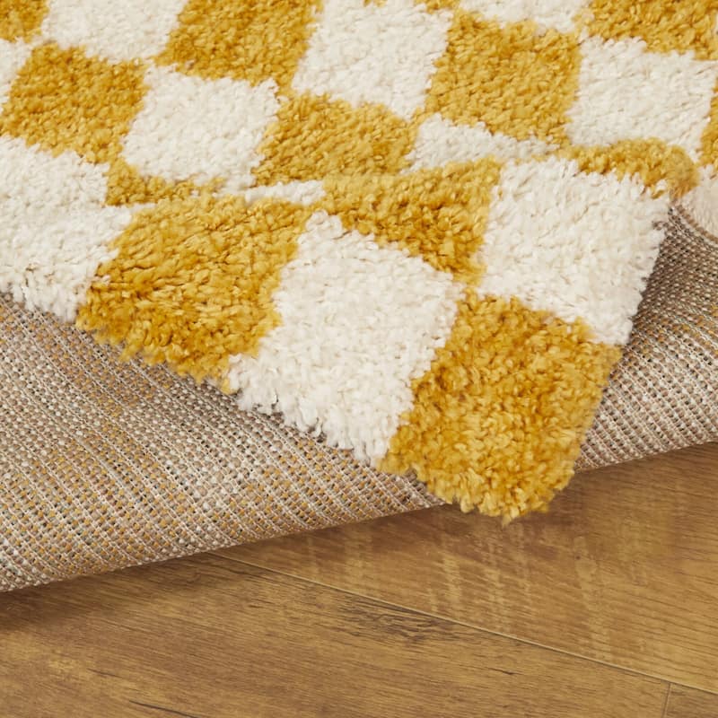 Mackie Checkered Shag Area Rug