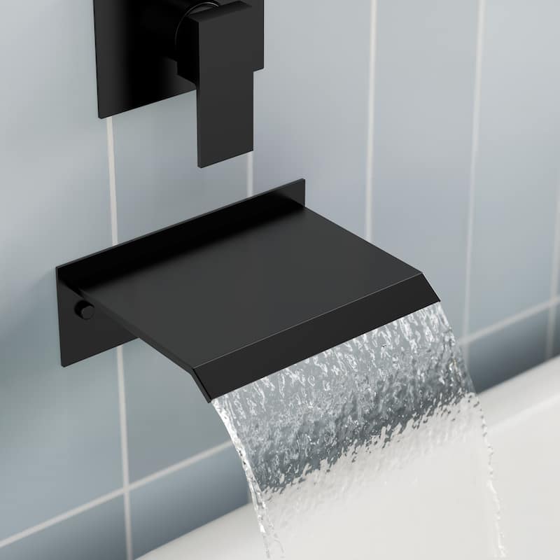 GRANDJOY Wall-Mount Waterfall Bathtub Faucets Single Handle Shower Faucets
