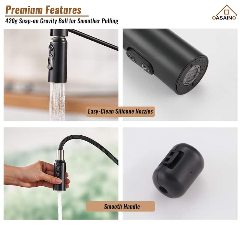 Single Handle Pull-Down Sprayer Kitchen Faucet