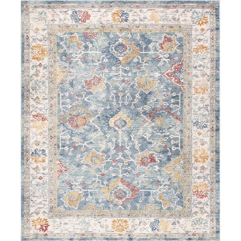 Pasargad Home Turkish Heritage Geometric L.Blue/Beige Area Rug - 4' 0" X  6' 0"