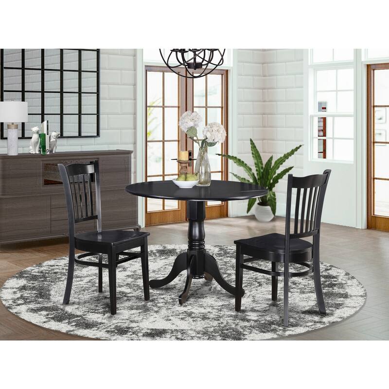 Round Dinette Set - 4 Chairs - Kitchen Dining Table Set - Rubber Wood - Modern Design