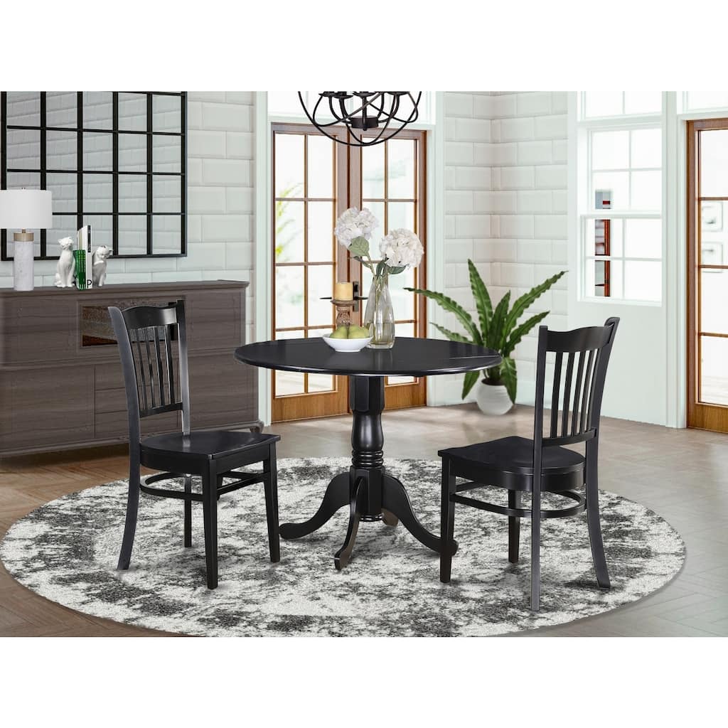 Round Dinette Set - 4 Chairs - Kitchen Dining Table Set - Rubber Wood - Modern Design