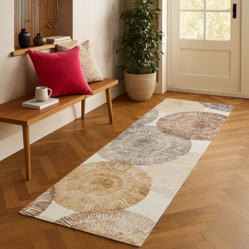 Machine Washable Indoor/ Outdoor Contemporary Devaughn Chantille Rug