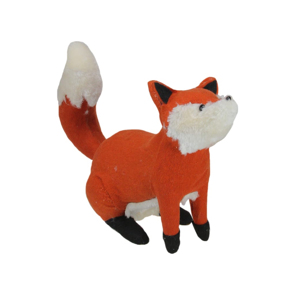 15.75" Plush Orange and Cream Sitting Fox Fall Tabletop Decoration