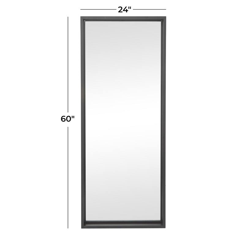 Metal Tall Floor Mirror - Black - Roche River Decor