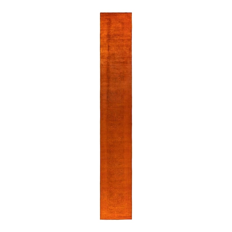 Fine Vibrance, One-of-a-Kind Hand-Knotted Runner Rug - Orange, 2' 8" x 18' 10" - 2' 8" x 18' 10"
