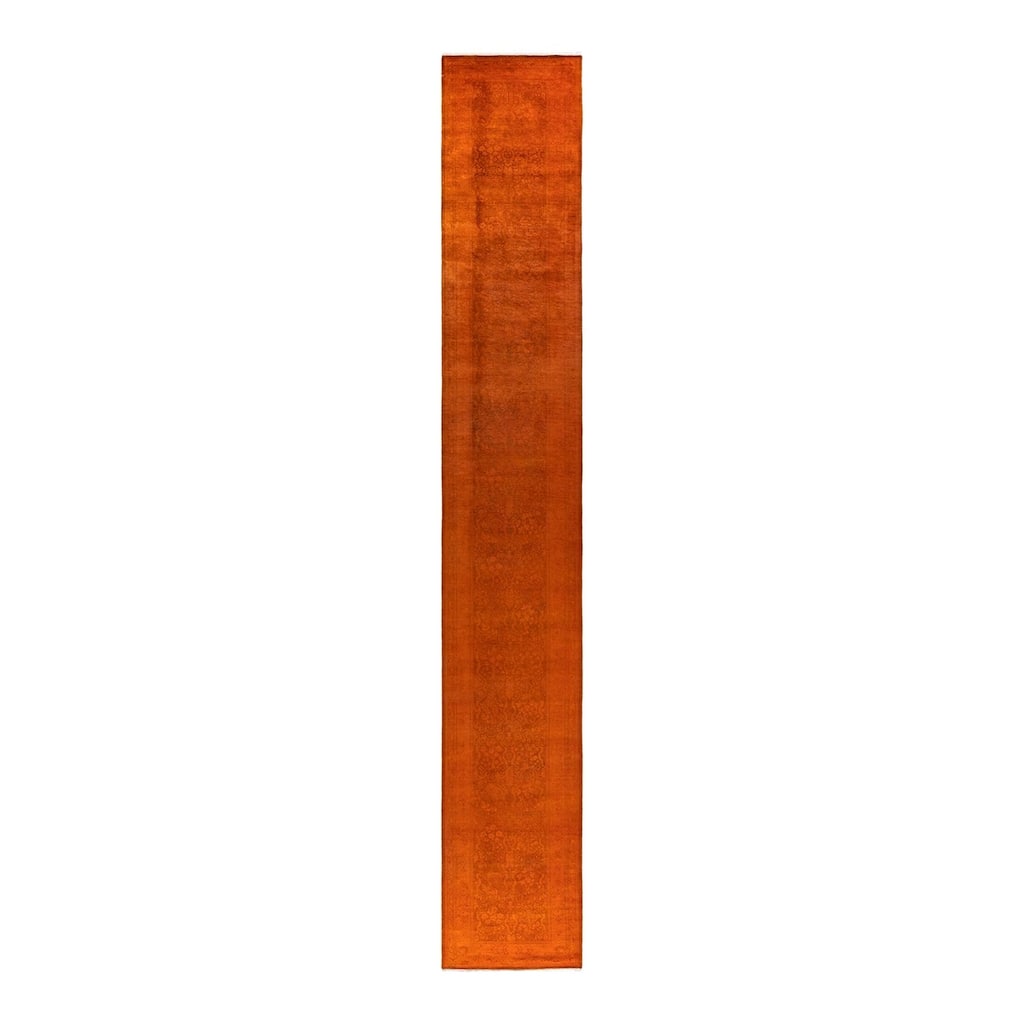 Fine Vibrance, One-of-a-Kind Hand-Knotted Runner Rug - Orange, 2' 8" x 18' 10" - 2' 8" x 18' 10"