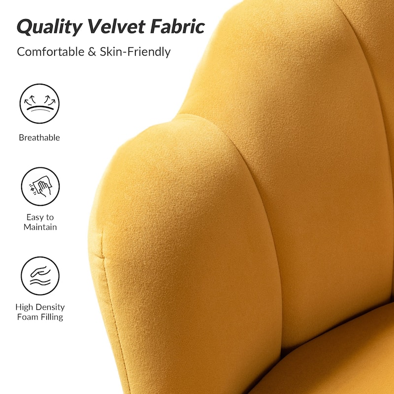 Xabier Cute Modern Upholstered Barrel Chair Accent Chair with Tufted Back by HULALA HOME