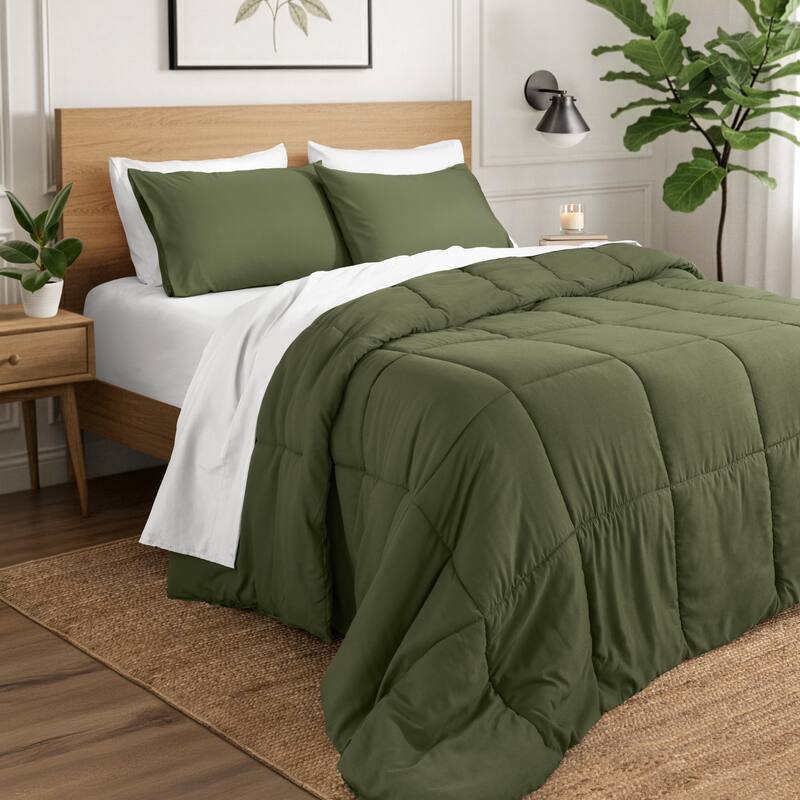 Ivy Union Microfiber Comforter Set - Full - Cypress - Box Stitch