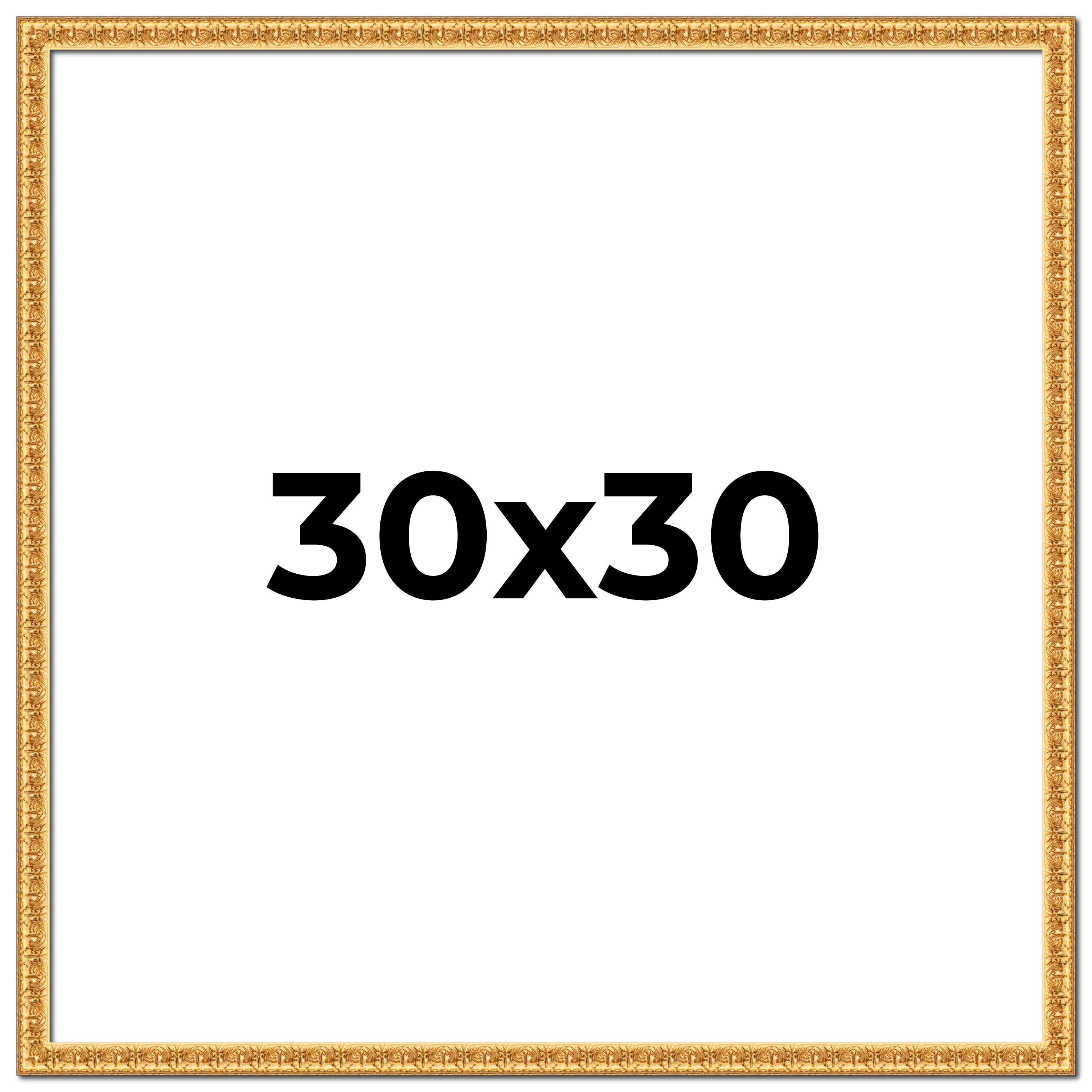 30x30 Frame Gold Real Wood Picture Frame Width 1 inches | Interior