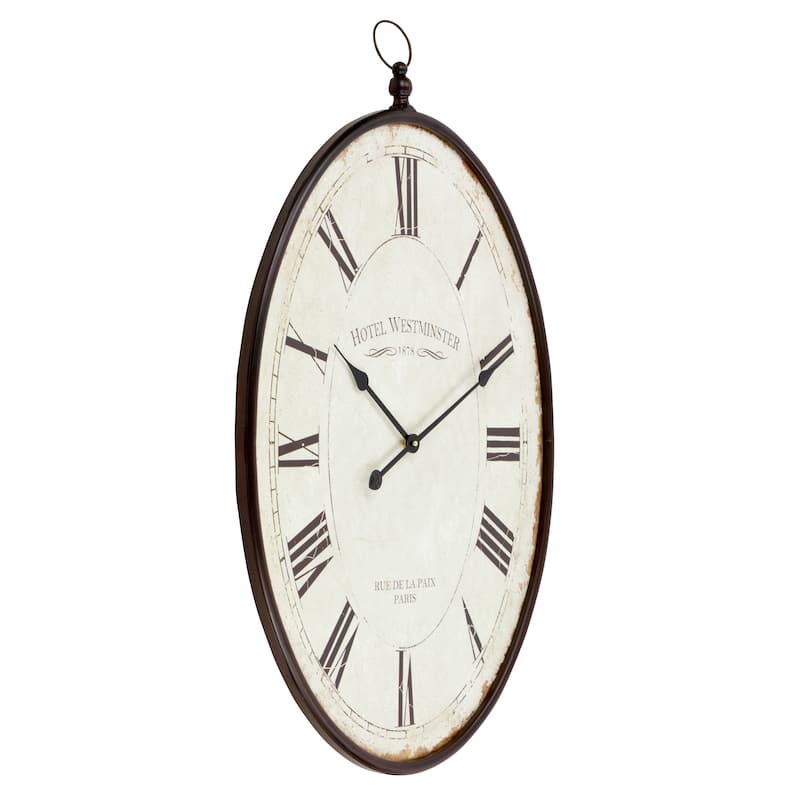 Ines Large Oval Wall Clock 36"H x 23.5"W x 1.5"D On Sale Bed Bath & Beyond 22466224