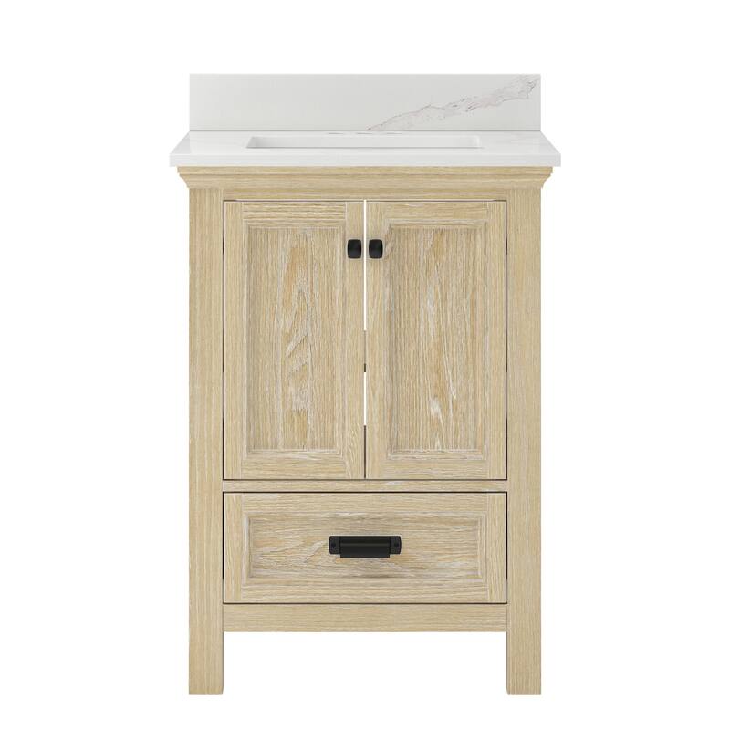 CRAFT + MAIN BAVT2522D-QCB Brantley 24" Free Standing Single Basin - Winter Oak