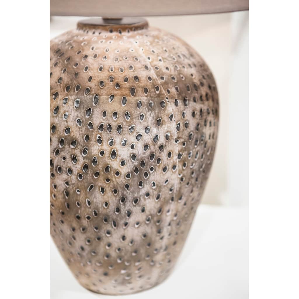 Currey & Company Junius Gray Table Lamp - 27"h x 19"dia