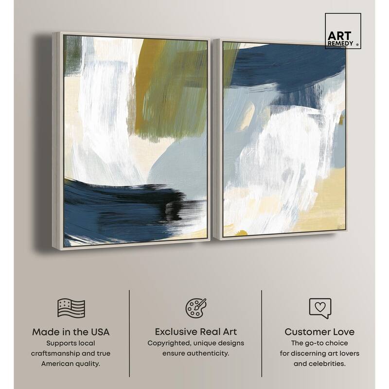 Textured Greens II Canvas Set of 2 by Art Remedy