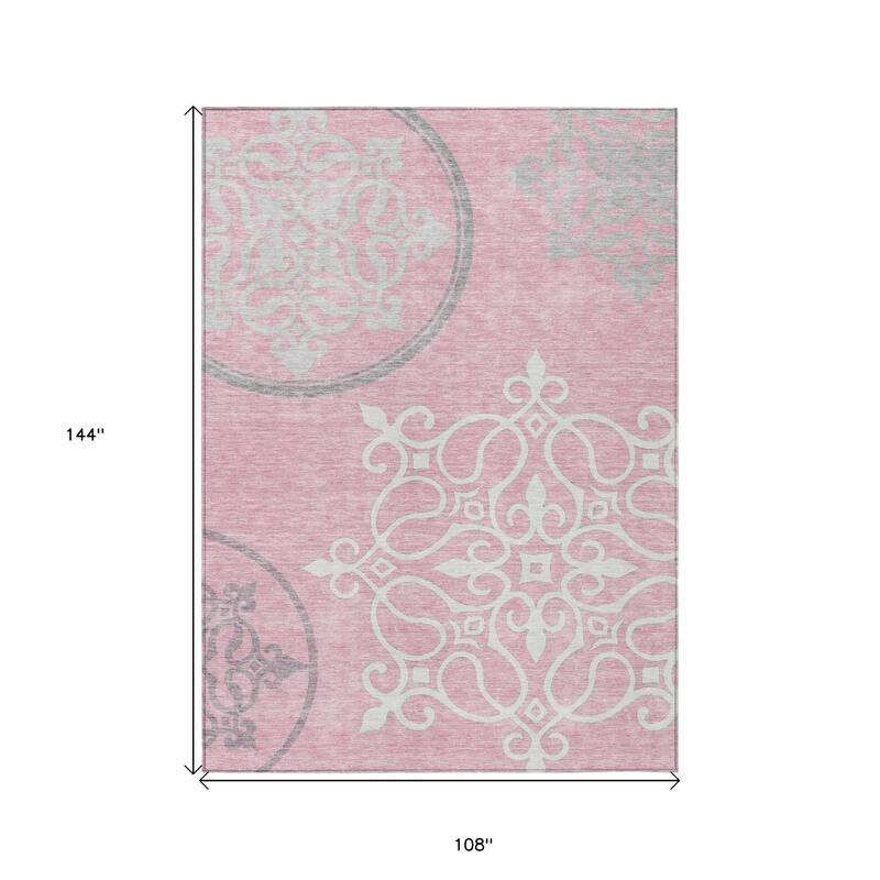 HomeRoots Floral Medallion Transitional Rectangle Outdoor Rug