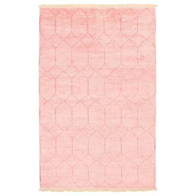 ECARPETGALLERY Hand-knotted Tangier Pink Wool Rug - 5'0 x 7'11