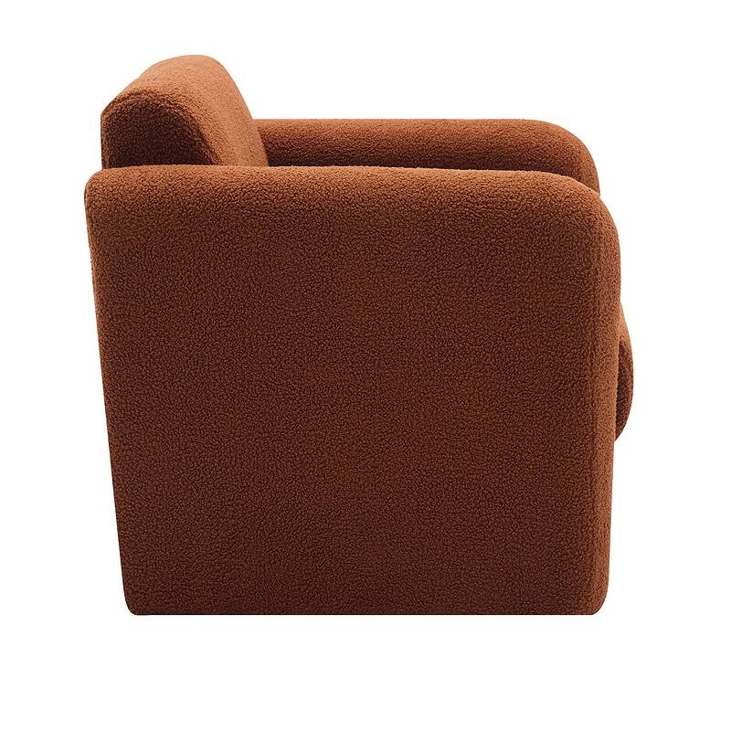 Modern Accent Chair Lambskin Sherpa Fabric