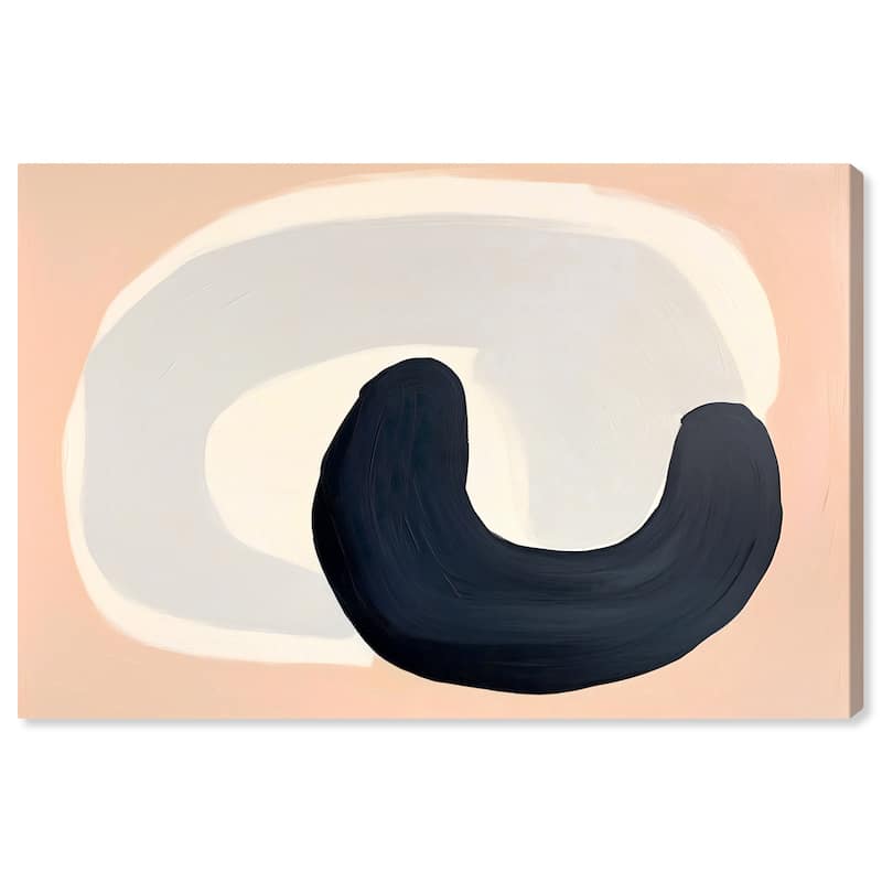 Wynwood Studio Canvas Abstract Abstract Links Black and Cream White Modern & Contemporary Wall Art Canvas Print