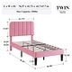 preview thumbnail 3 of 9, Javlergo Upholstered Adjustable Headboard Velvet Platform Bed Quiet Heavy-Duty Bed Frame No Box Spring Needed