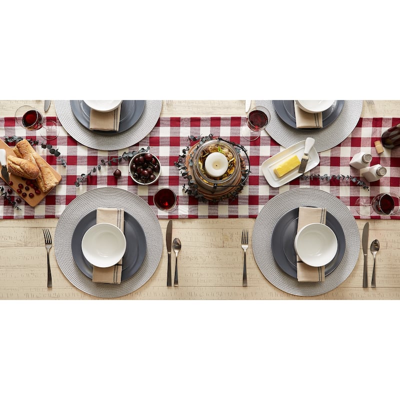 DII White Round PP Woven Placemat Set of 6