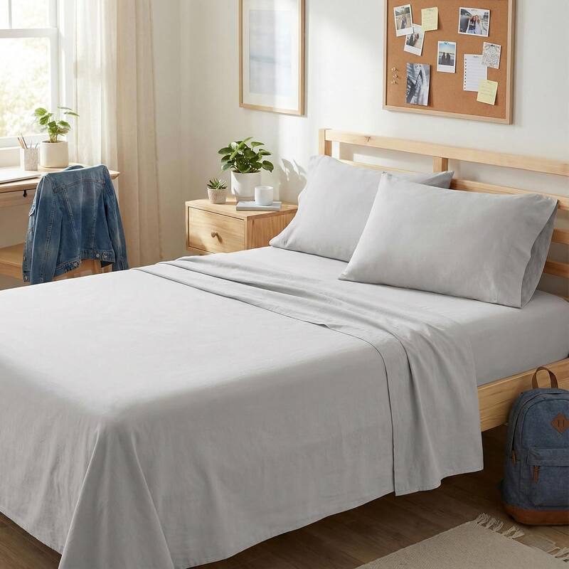 Aeropostale Premium All Season Microfiber Grey Sheet Set - Twin