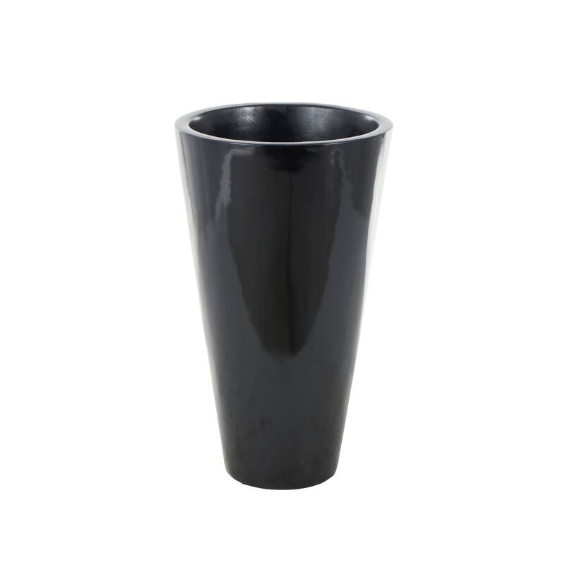 Black Fiberglass Minimalistic Floor Decorative Vase