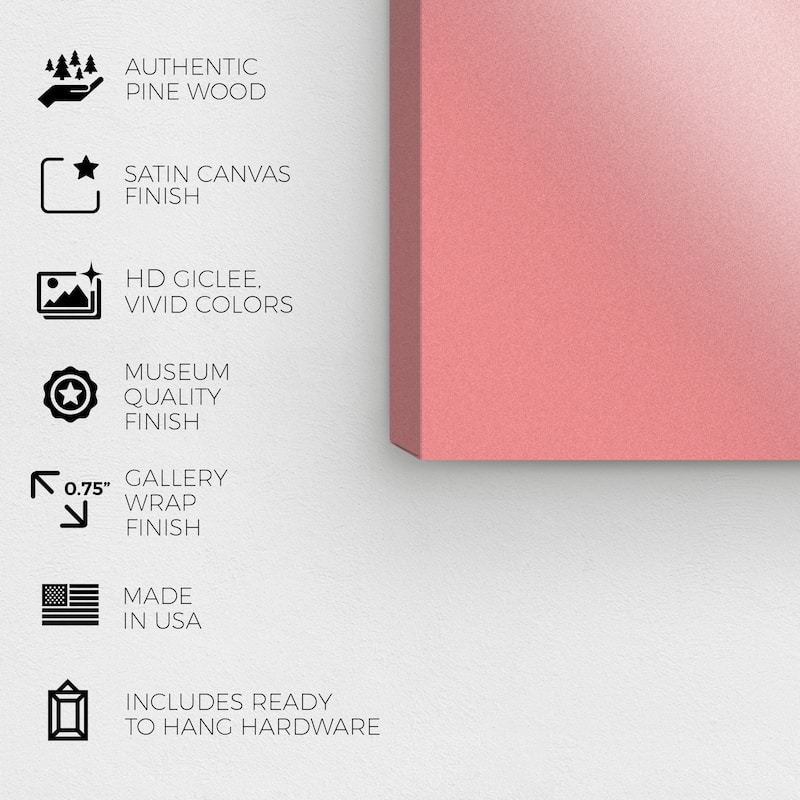Wynwood Studio Canvas Abstract Saturn Hoop Pink Modern & Contemporary Wall Art Canvas Print