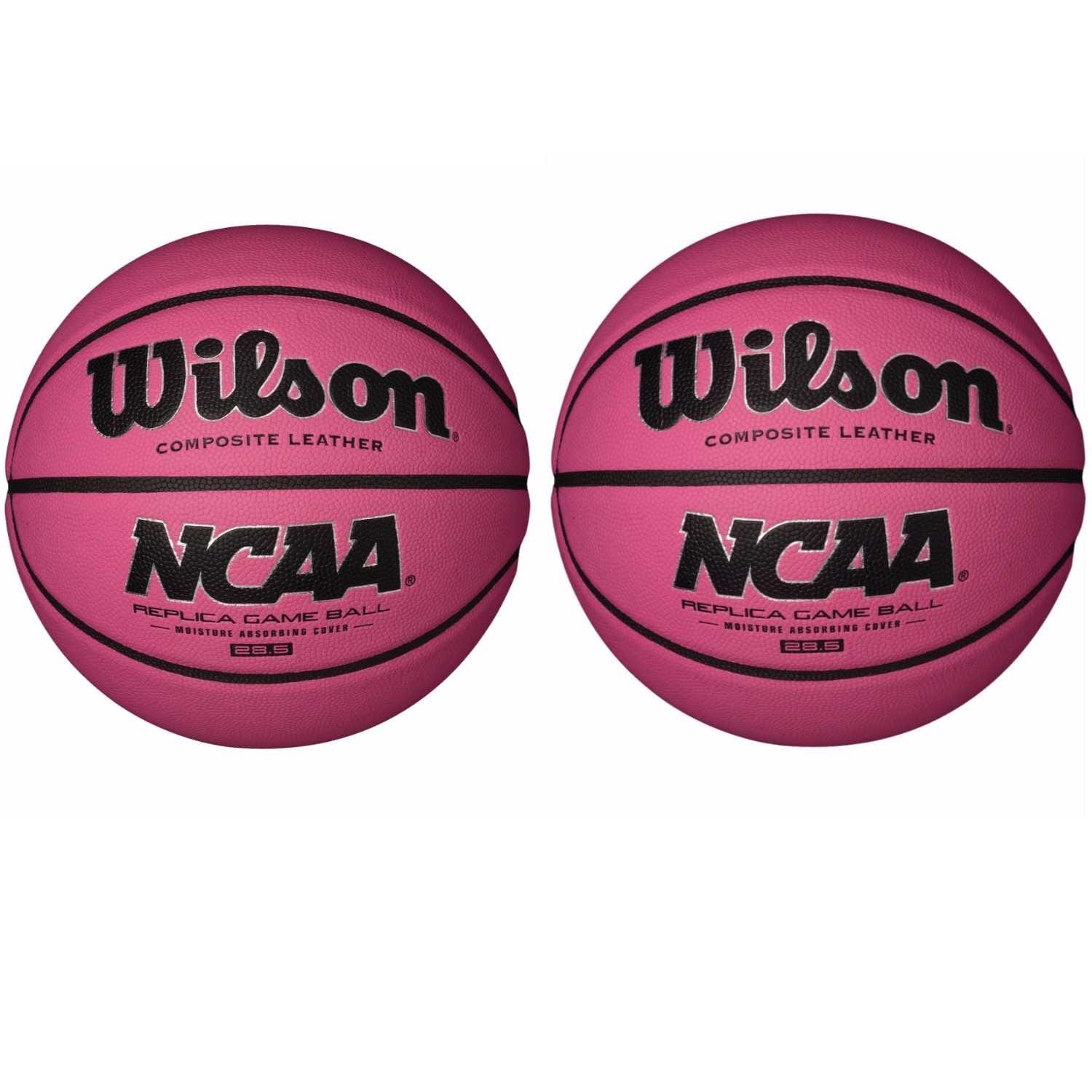 Shop Wilson Wtb0731idpink 28 5 Inch Ncaa Pink Replica Game Basketball 2 Pack Overstock 20505132