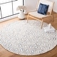 preview thumbnail 5 of 7, SAFAVIEH Handmade Metro Igballe Wool Rug 6' Round - Ivory/Blue - Round