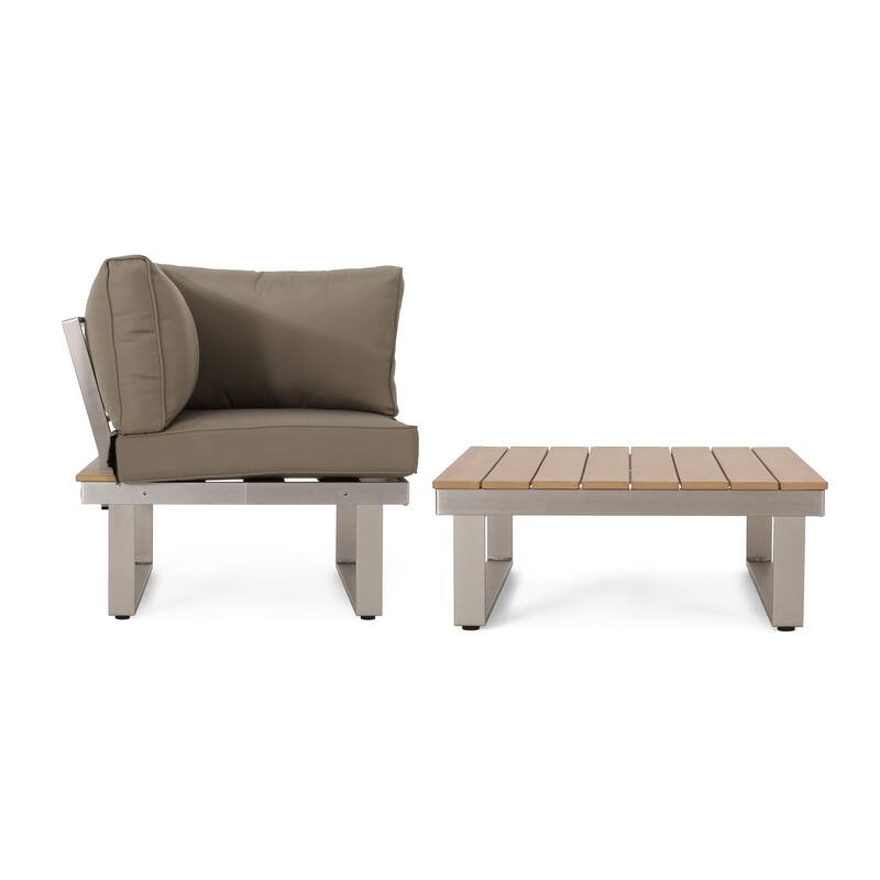 Roomfitters 5-Seater Outdoor Sofa Set, Weather-Resistant Cushioned Patio Seating, Modern Metal Frame
