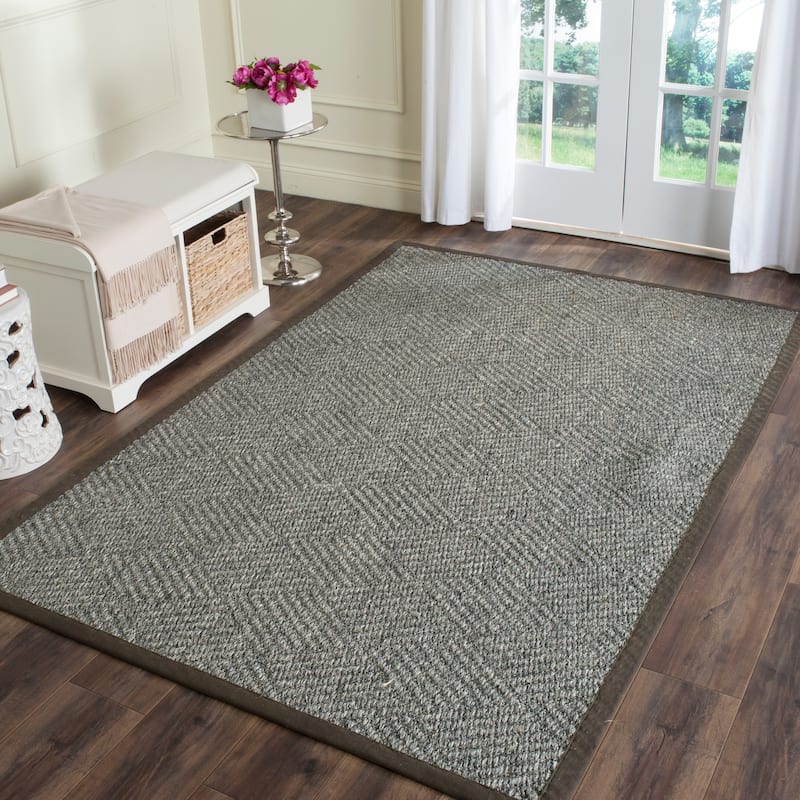 SAFAVIEH Natural Fiber Ilah Sisal Rug - 9' x 12' - Grey/Dark Grey